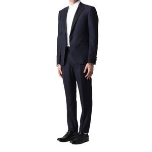 Men’s Emporio Armani Made In Italy Black Textured Blazer Size 52!